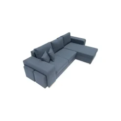 Mark vendbar sovesofa m. puffer - Blå Inari 80