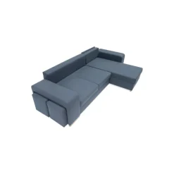 Mark vendbar sovesofa m. puffer - Blå Inari 80