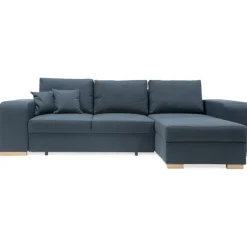 Mark vendbar sovesofa m. puffer - Blå Inari 80