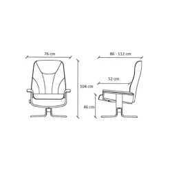Mars lænestol - Sort læder