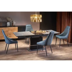 MARTIN bord MørkeGrå, ben Sorte