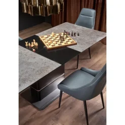 MARTIN bord MørkeGrå, ben Sorte