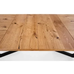 MASSIVE Spisebord med udtræk, - lys eg / Sort