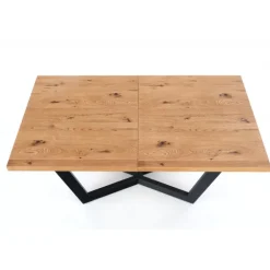 MASSIVE Spisebord med udtræk, - lys eg / Sort