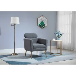 MELISA lænestol Grå/guld
