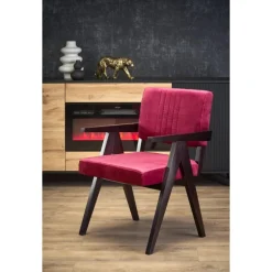 MEMORY stol, ibenholt / mørkerød Monolith 59