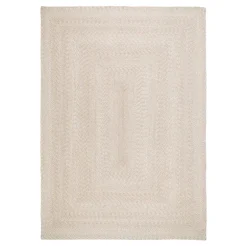 Menorca Tæppe - Flettet tæppe i sand - lavet af 100% genanvendt plastik 140x200 cm