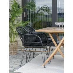 Menorca Tæppe - Flettet tæppe i sand - lavet af 100% genanvendt plastik 200x300 cm