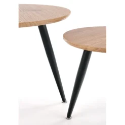 MENTONA Sofabordsæt - gylden eg / Sort