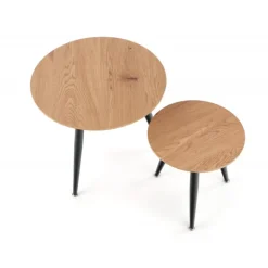 MENTONA Sofabordsæt - gylden eg / Sort