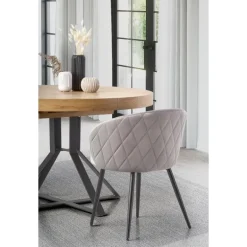 MERCY Spisebord med udtræk, - bordplade - gylden eg, ben - Sort