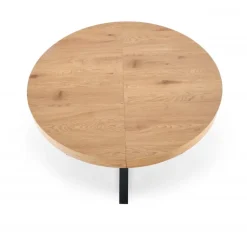 MERCY Spisebord med udtræk, - bordplade - gylden eg, ben - Sort