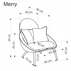 MERRY Lænestol, Cremefarvet