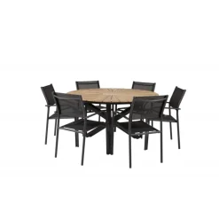 Mexico Rund Loungesæt - Havemøbelsæt - Sort,Natur