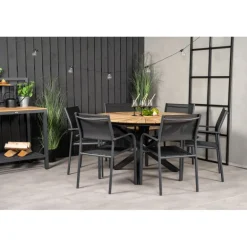 Mexico Rund Loungesæt - Havemøbelsæt - Sort,Natur