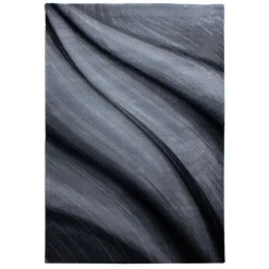 Miami Kortluvet tæppe Abstrakt Bølge - Sort