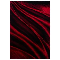Miami Kortluvet tæppe Abstrakt Bølge - Rød