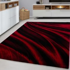 Miami Kortluvet tæppe Abstrakt Bølge - Rød