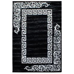 Miami Kortluvet tæppe Meander - Sort