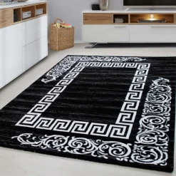 Miami Kortluvet tæppe Meander - Sort