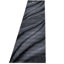 Miami Kortluvet Tæppeløber Abstrakt Bølge - Sort