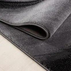 Miami Kortluvet Tæppeløber Abstrakt Bølge - Sort