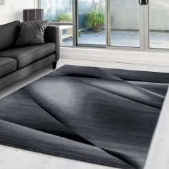 Miami Kortluvet Tæppeløber Abstrakt - Sort