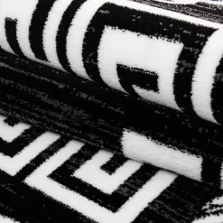 Miami Kortluvet Tæppeløber Meander - Sort