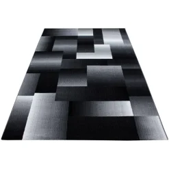 Miami Kortluvet Tæppeløber Abstrakt Ternet - Sort