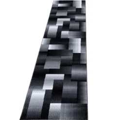 Miami Kortluvet Tæppeløber Abstrakt Ternet - Sort