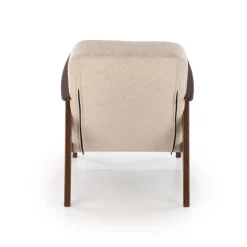 MILANO 1S, lænestol, Beige CASTEL#15 / mørk Valnød