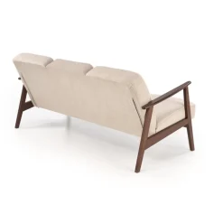 MILANO 3S sofa, Beige CASTEL#15 / mørk Valnød