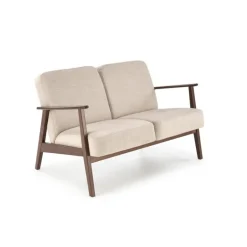 MILANO 2S sofa, Beige CASTEL#15 / mørk Valnød