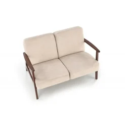 MILANO 2S sofa, Beige CASTEL#15 / mørk Valnød