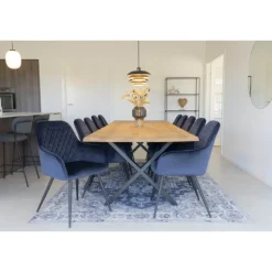 Milas Spisebordsstol - Blå velour