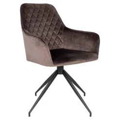 Milas Spisebordsstol m. Drejefod - Drejestol i mushroom velour