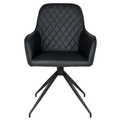 Milas Spisebordsstol m. Drejefod - Drejestol i sort PU