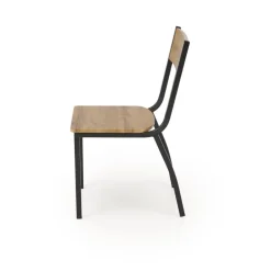 MILTON bord + 4 Spisebordsstole - Naturlig / Sort