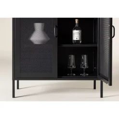 Misha - Opbevaringskab - Sort 100 x 80 x 40cm