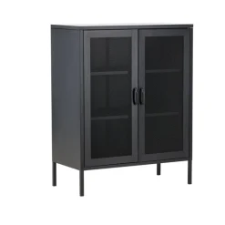 Misha - Opbevaringskab - Sort 100 x 80 x 40cm