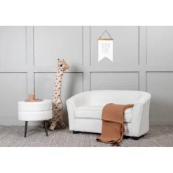 Måna Børnesofa - Hvid Teddystof