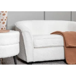 Måna Børnesofa - Hvid Teddystof