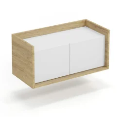 MOBIUS lavt skab 2D - hikora eg/Hvid