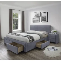 MODENA 3 seng 160x200cm med skuffer - Grå