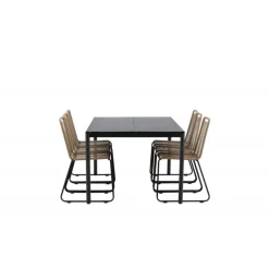 Modena Loungesæt - Havemøbelsæt - Sort og Latte