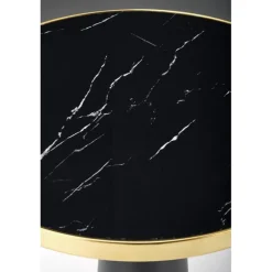 MOLINA Rundt spisebord, Sort marmor / Sort / guld