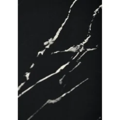 MOLINA Rundt spisebord, Sort marmor / Sort / guld