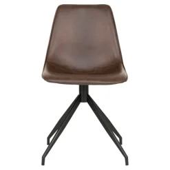 Monaco Dining Chair w. Swivel - Drejestol i mørkebrun PU