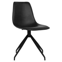 Monaco Dining Chair w. Swivel - Drejestol i sort PU