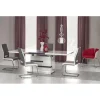 MONACO spisebord hvid 160-220cm med 4 spisestole